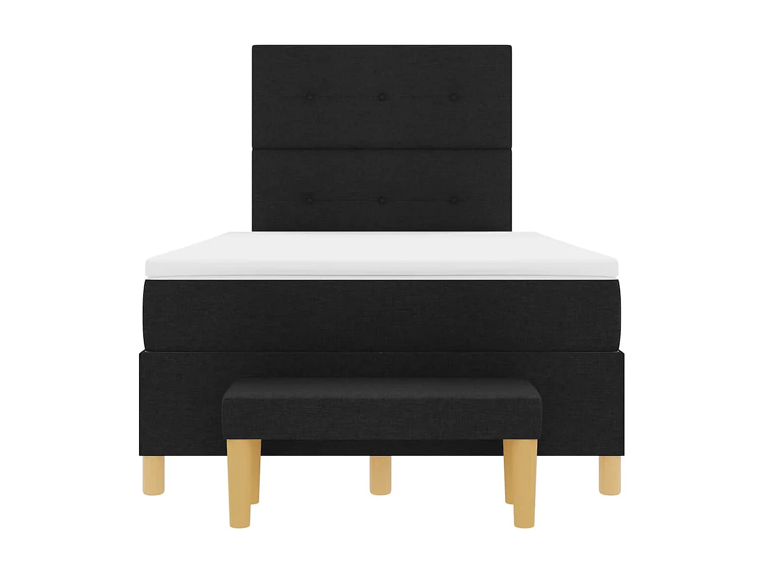 Cama tipo Box Spring con colchón Negro 120 x 190 cm tela