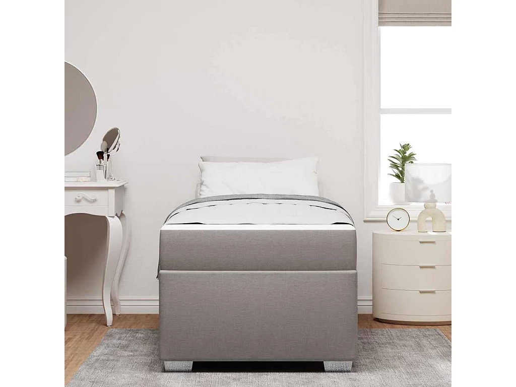 Estructura de cama Taupé 90 x 190 cm tela