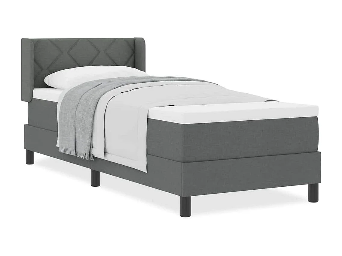 Cama box spring con colchón con colchón Gris oscuro 80 x 200 cm