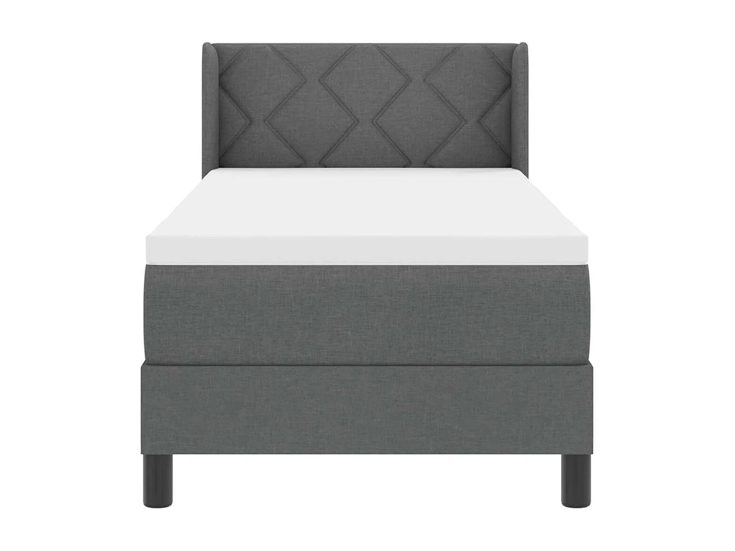 Cama box spring con colchón con colchón Gris oscuro 80 x 200 cm