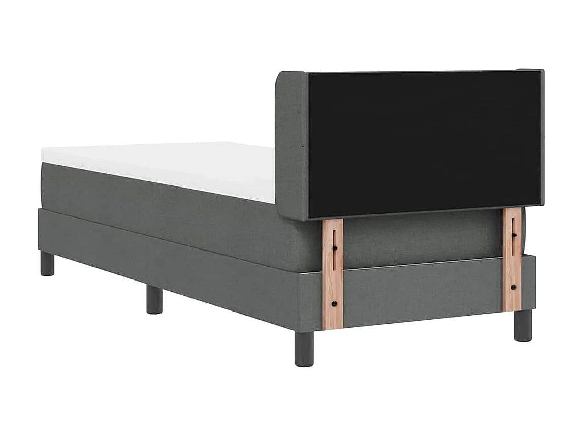 Cama box spring con colchón con colchón Gris oscuro 80 x 200 cm