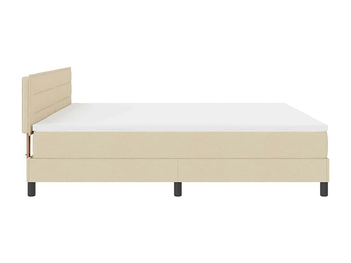 Cadre de lit avec matelas Crème 200 x 200 cm tissu