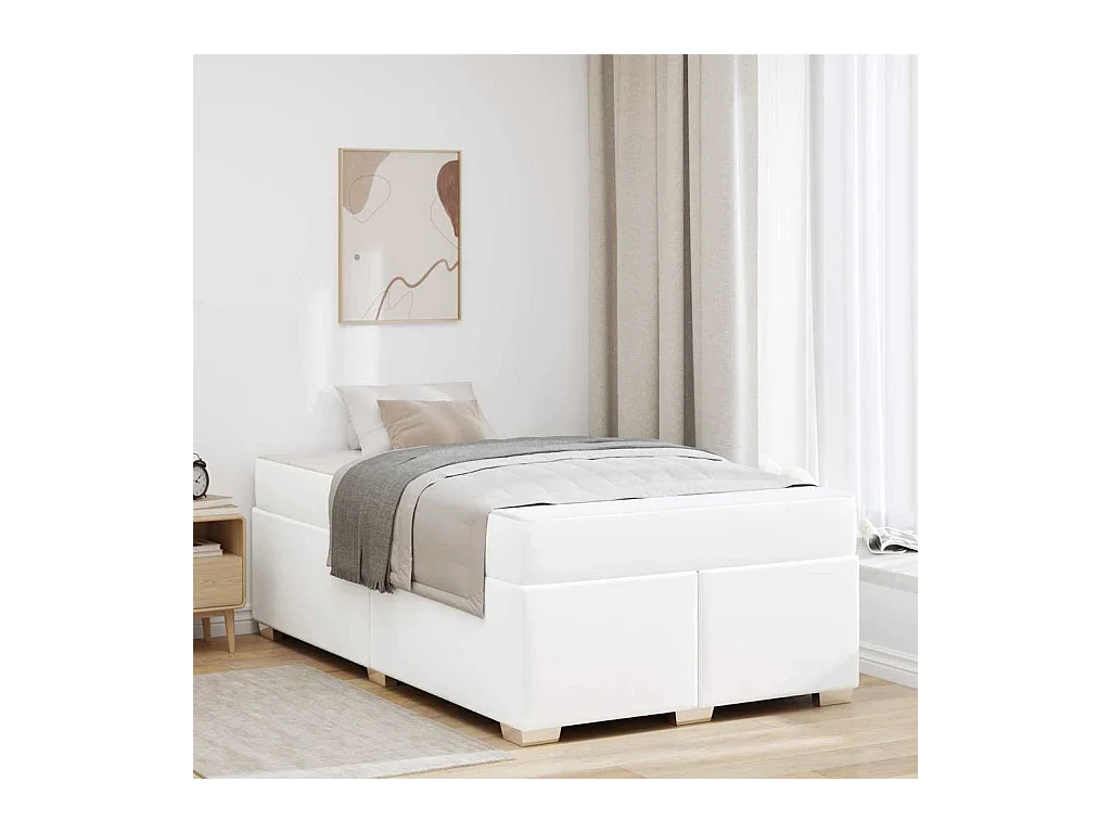 Cadre de lit Blanc 120 x 190 cm Faux cuir