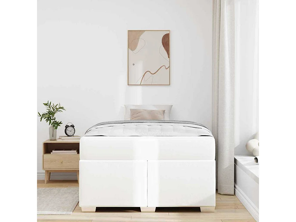 Estrutura da Cama Branco 120 x 190 cm Couro sintético