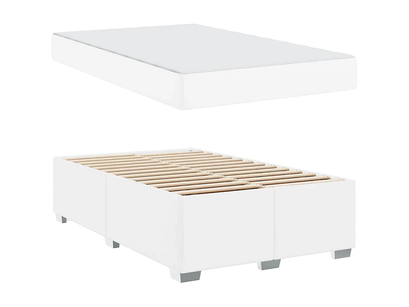 Estrutura da Cama Branco 120 x 190 cm Couro sintético