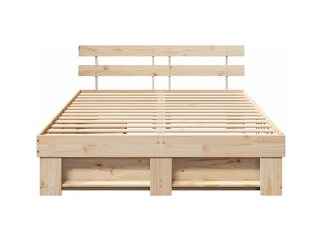 Cadre de lit avec tiroir Marron 160 x 200 cm Bois massif en pin