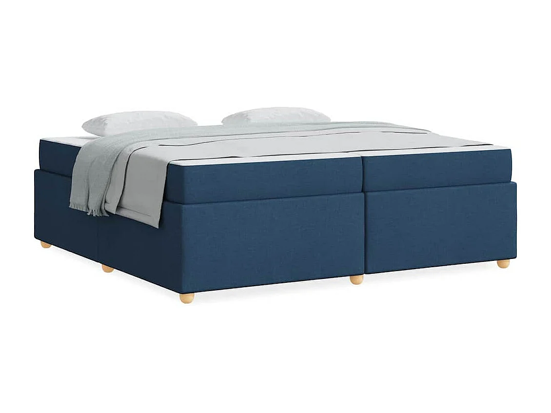 Estructura de cama con colchón Azul 200 x 200 cm tela