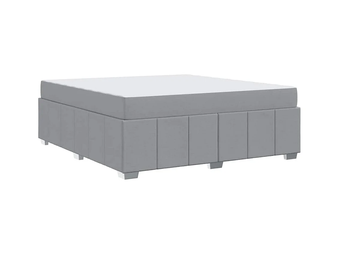 Cadre de lit avec matelas Gris clair 180 x 200 cm tissu