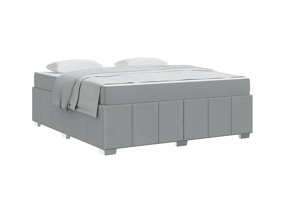 Cadre de lit avec matelas Gris clair 180 x 200 cm tissu