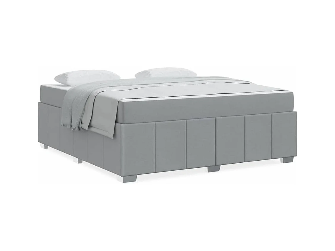 Cadre de lit avec matelas Gris clair 180 x 200 cm tissu