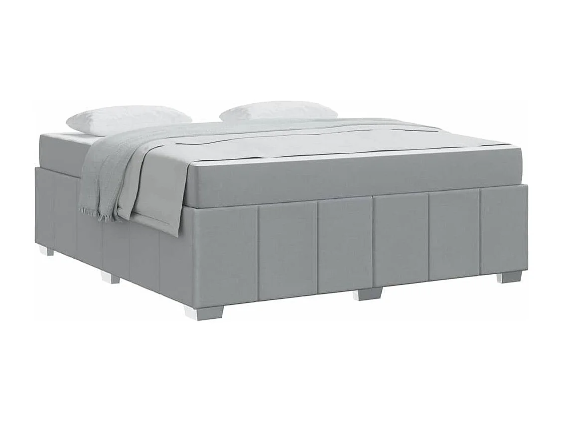 Bedframe met matras Lichtgrijs 180 x 200 cm Stof