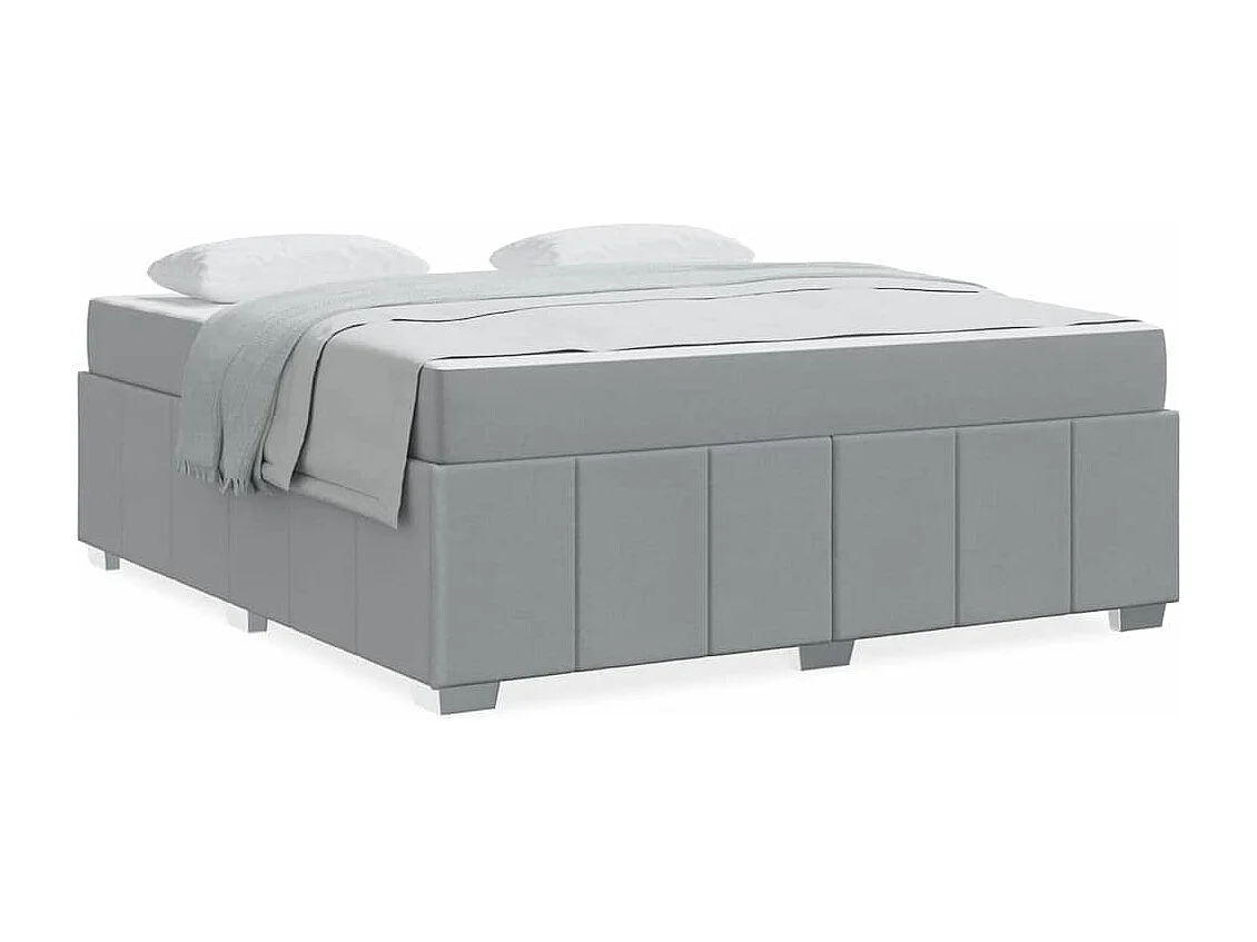 Bedframe met matras Lichtgrijs 180 x 200 cm Stof