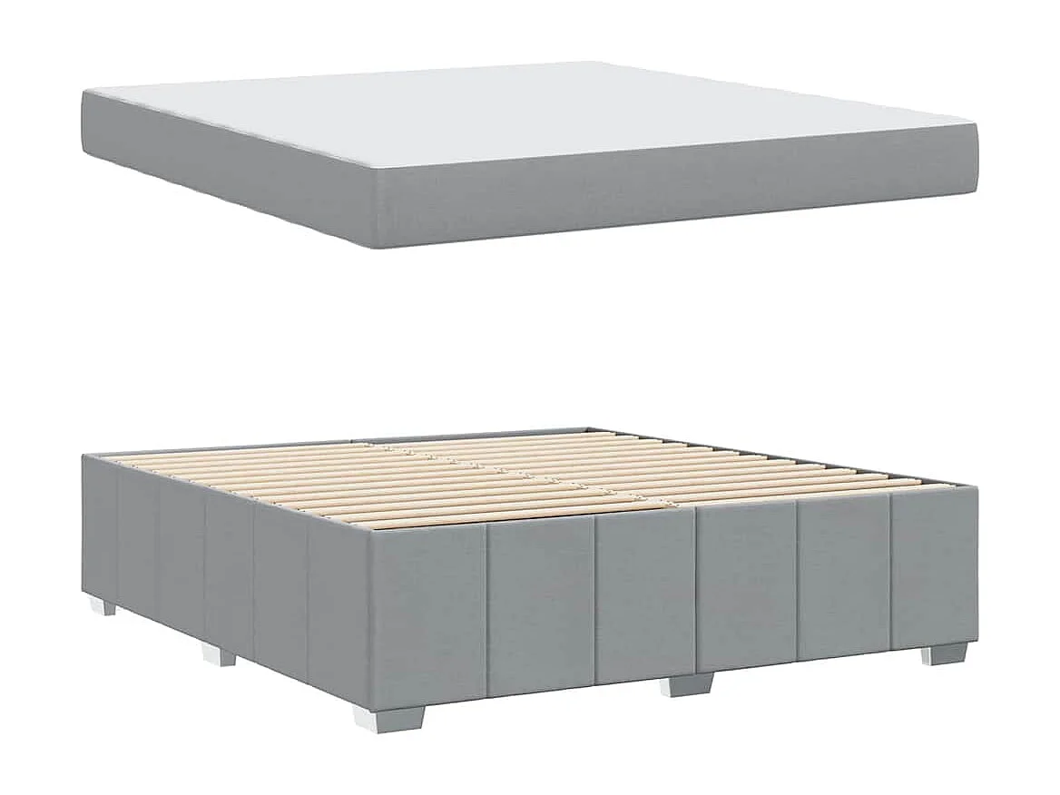 Bedframe met matras Lichtgrijs 180 x 200 cm Stof
