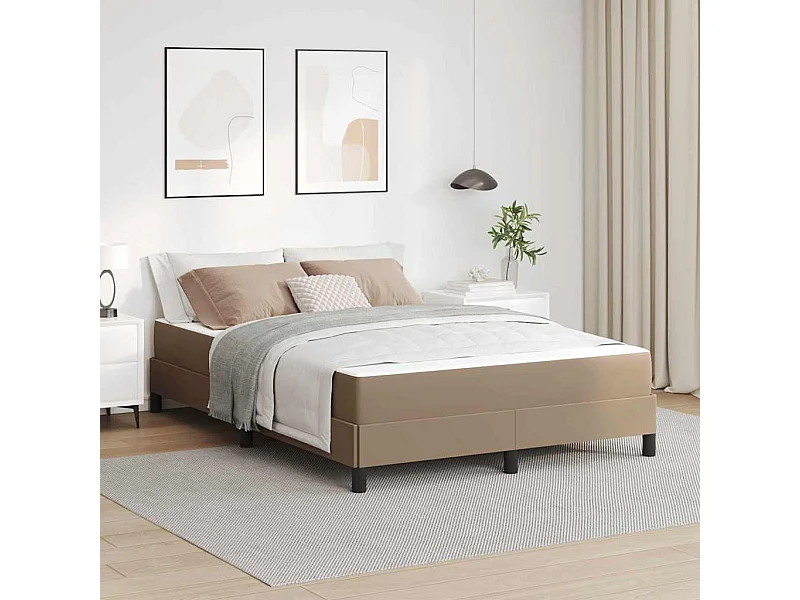 Cama con colchón Capuchino 160 x 200 cm Cuero sintético