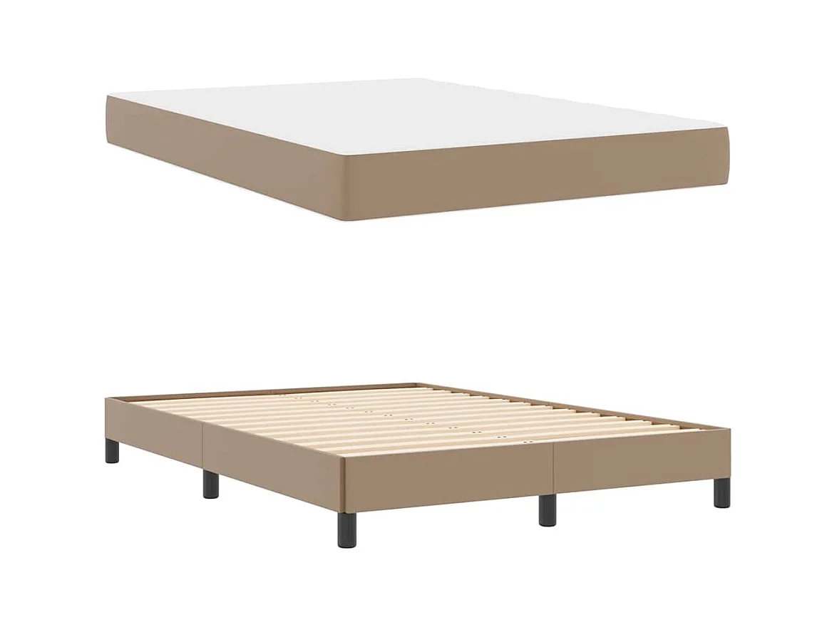 Cadre de lit avec matelas Cappuccino 160 x 200 cm Faux cuir
