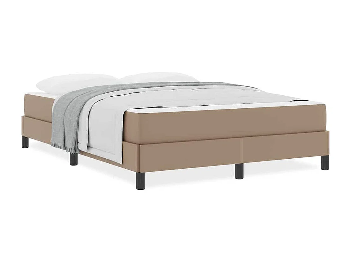 Cadre de lit avec matelas Cappuccino 160 x 200 cm Faux cuir