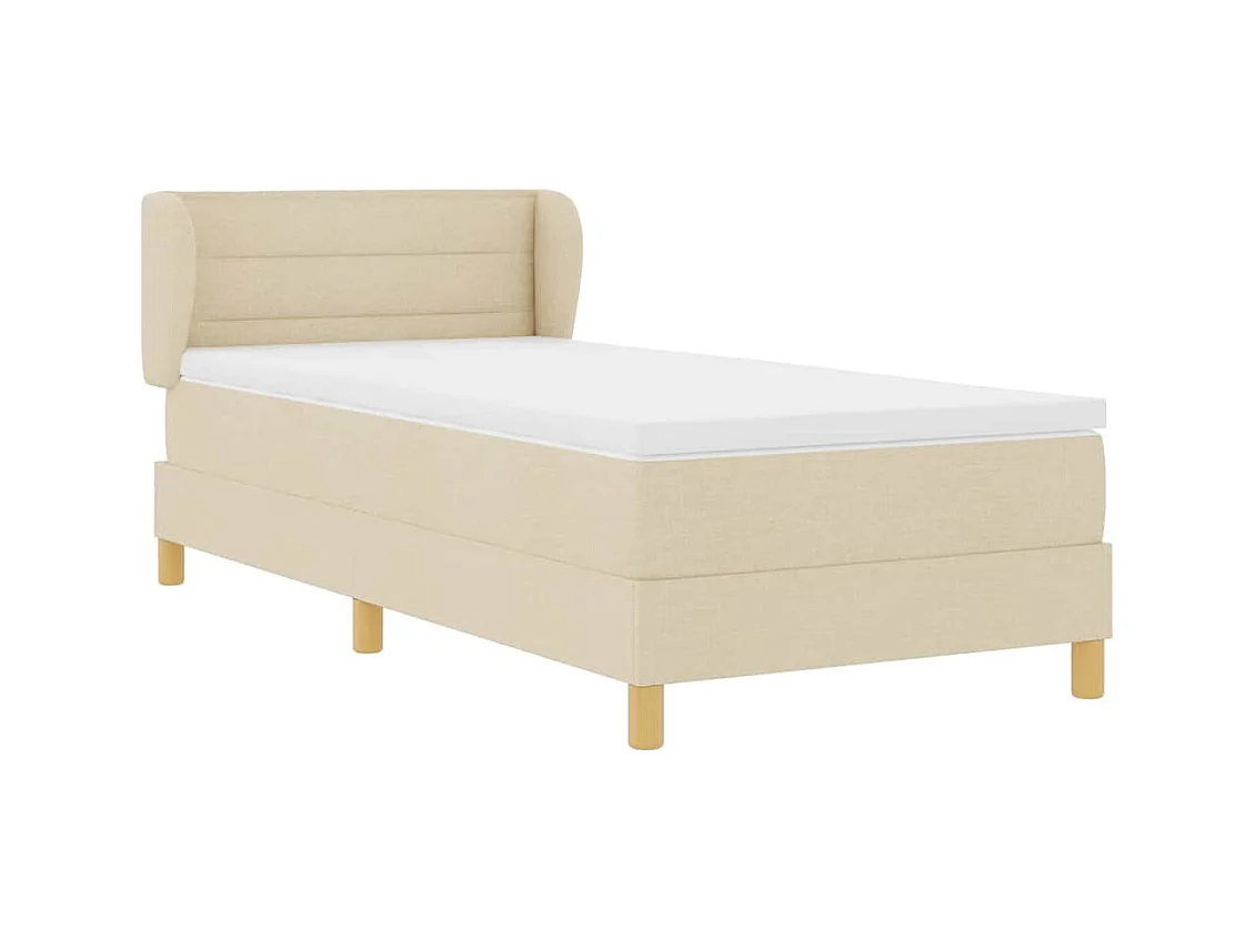 Cadre de lit avec Matelas Crème 90x200 cm Tissu Crème