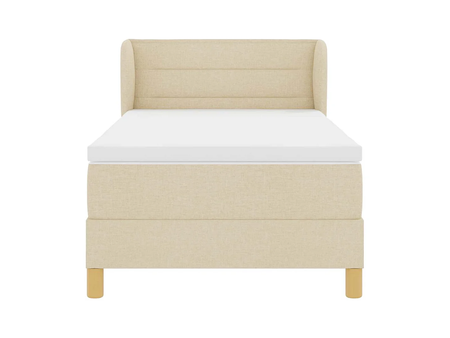 Cadre de lit avec Matelas Crème 90x200 cm Tissu Crème