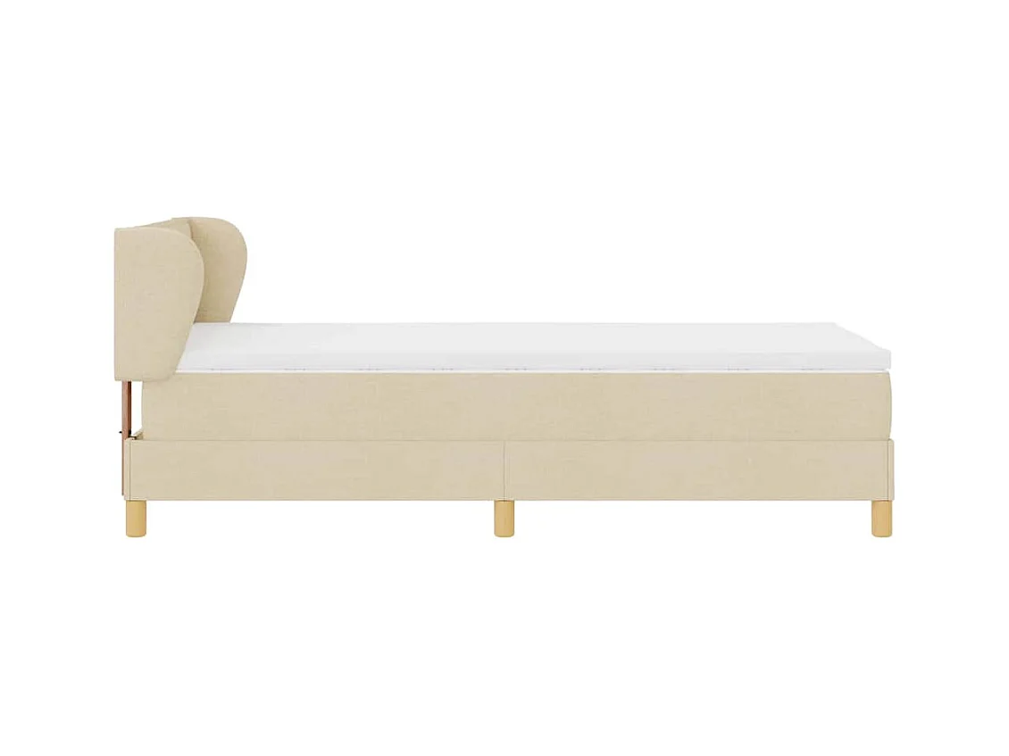 Cadre de lit avec Matelas Crème 90x200 cm Tissu Crème