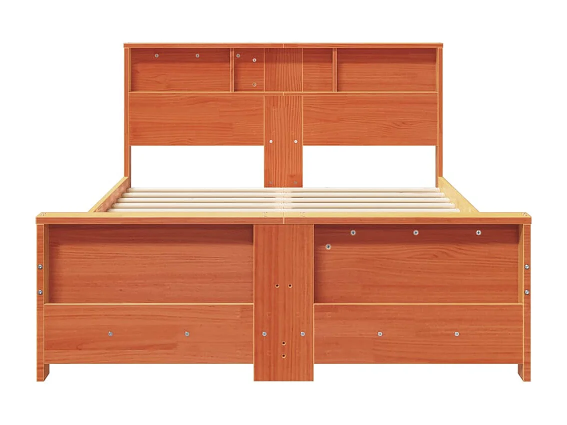 Estrutura da Cama com cabeceira Castanho-mel 140 x 190 cm