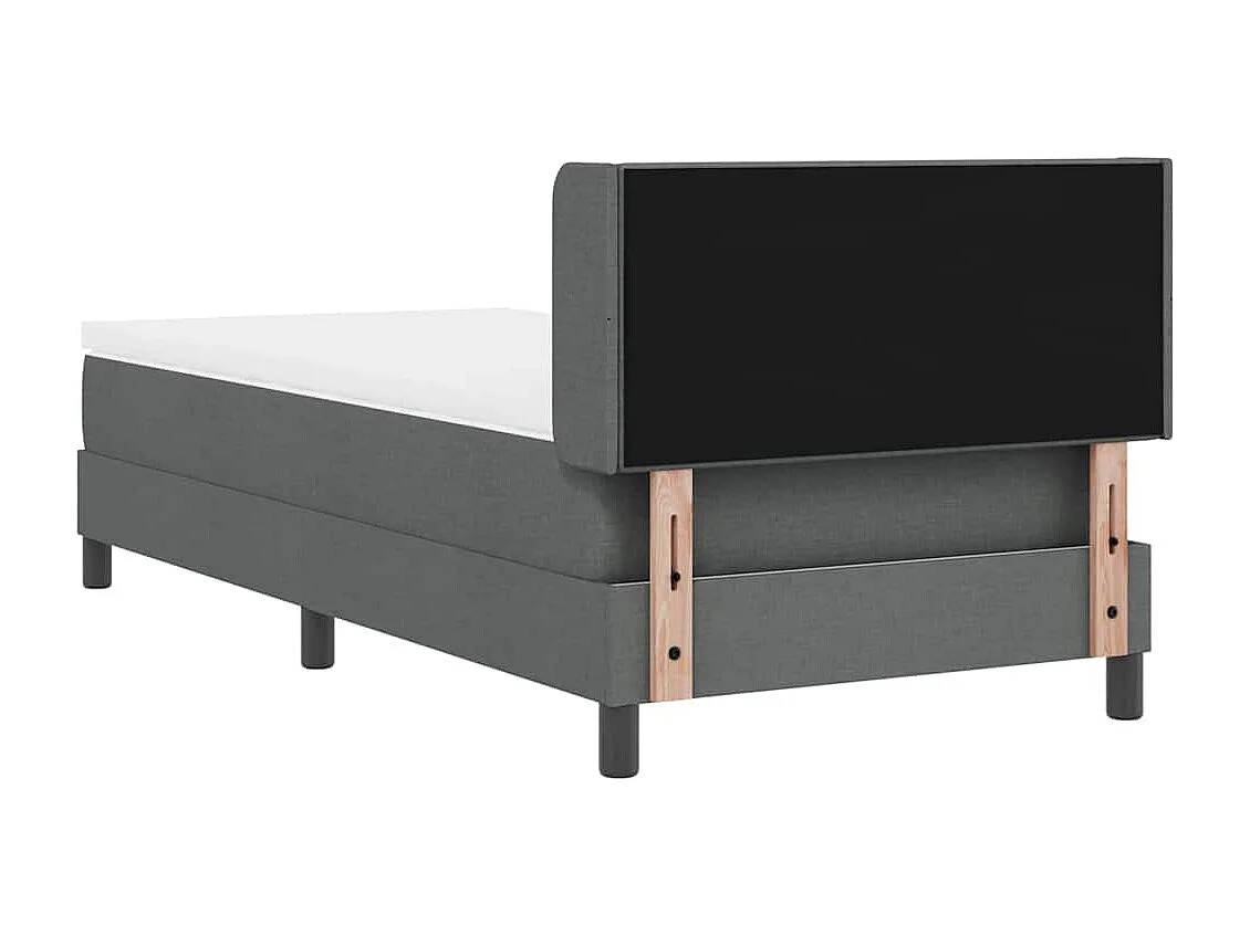 Cama box spring con colchón con colchón Gris oscuro 80 x 200 cm