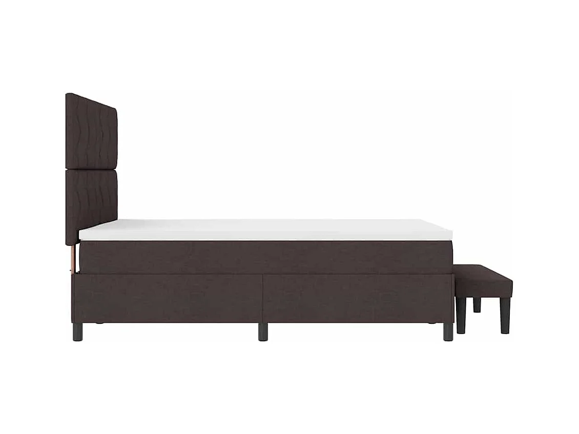 Cama Box com colchão Marrom Escuro 140 x 200 cm tecido