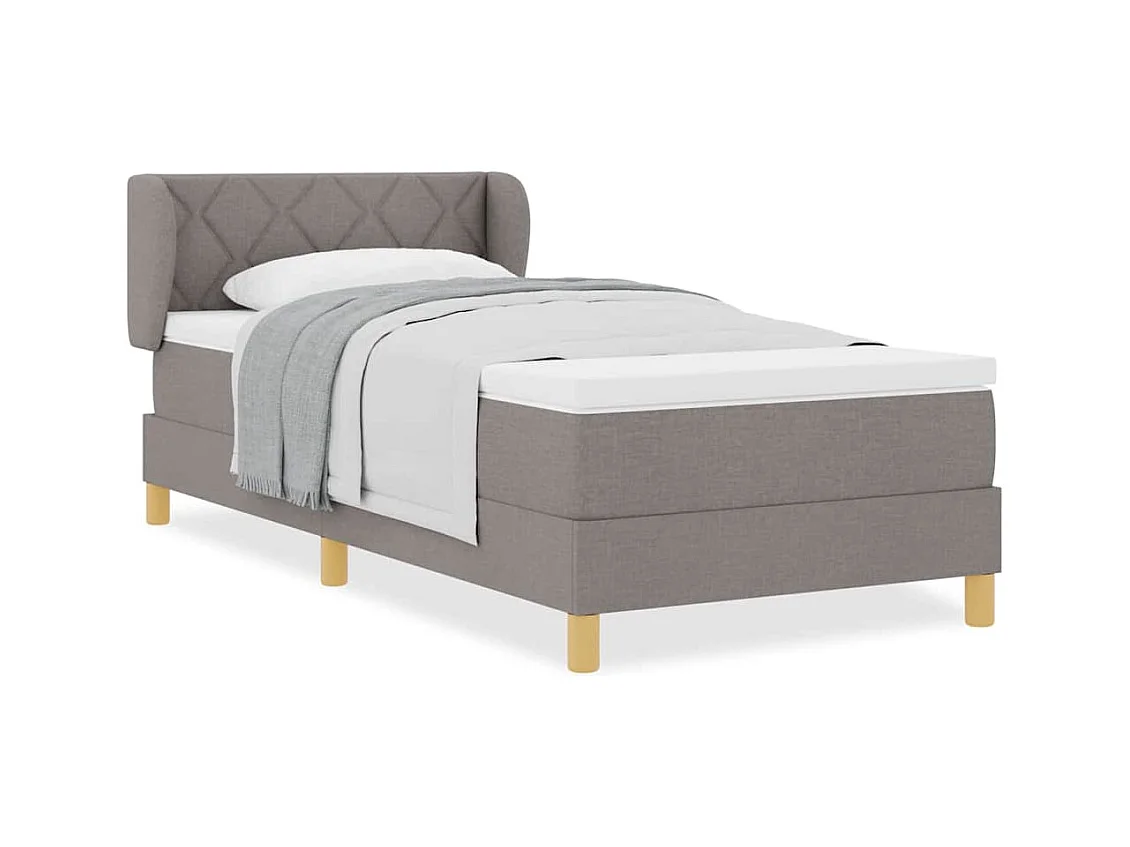 Boxspringbed met Matras Crème 90x200 cm Stof Taupe 90 x 190 cm