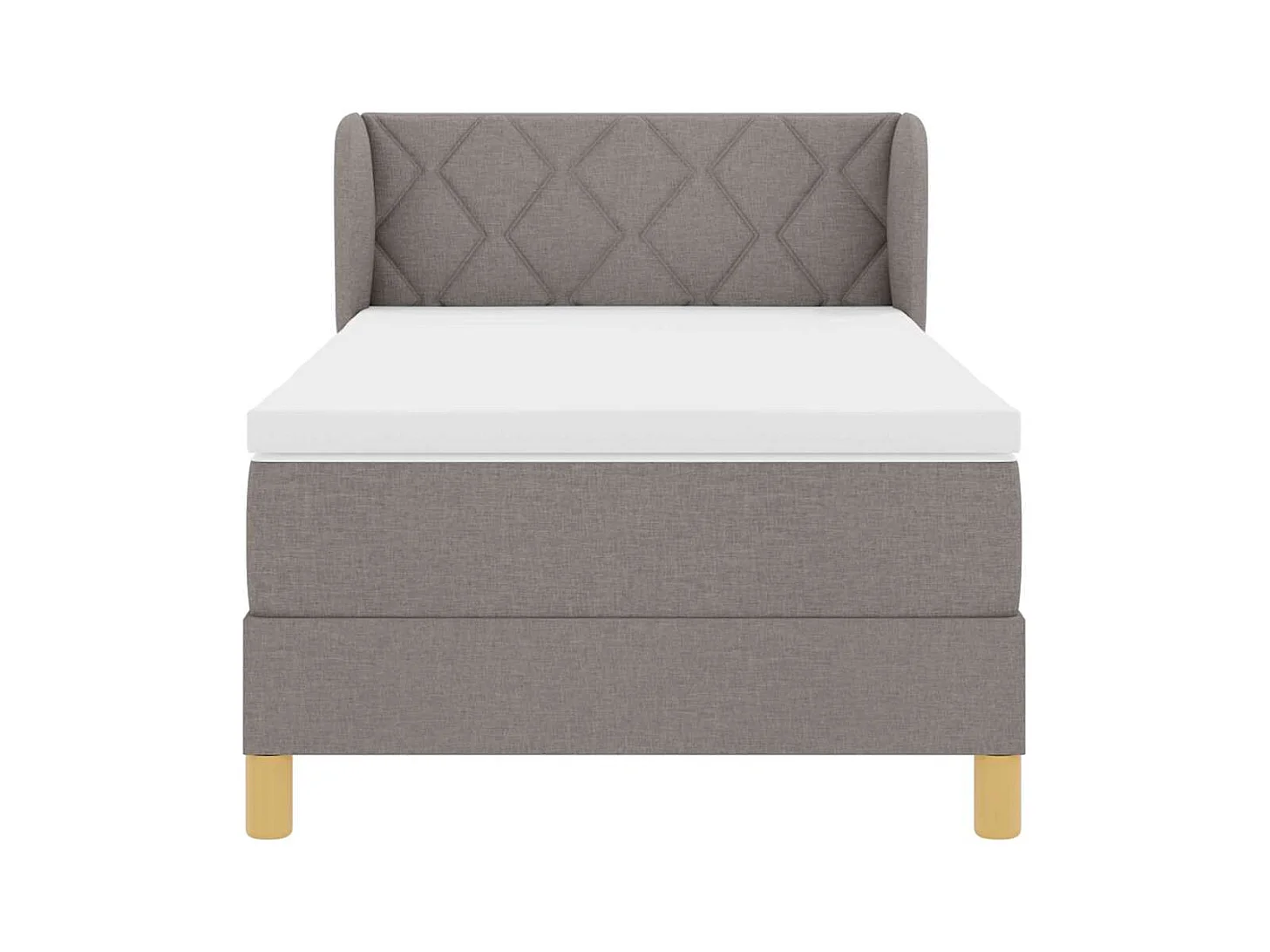 Boxspringbed met Matras Crème 90x200 cm Stof Taupe 90 x 190 cm