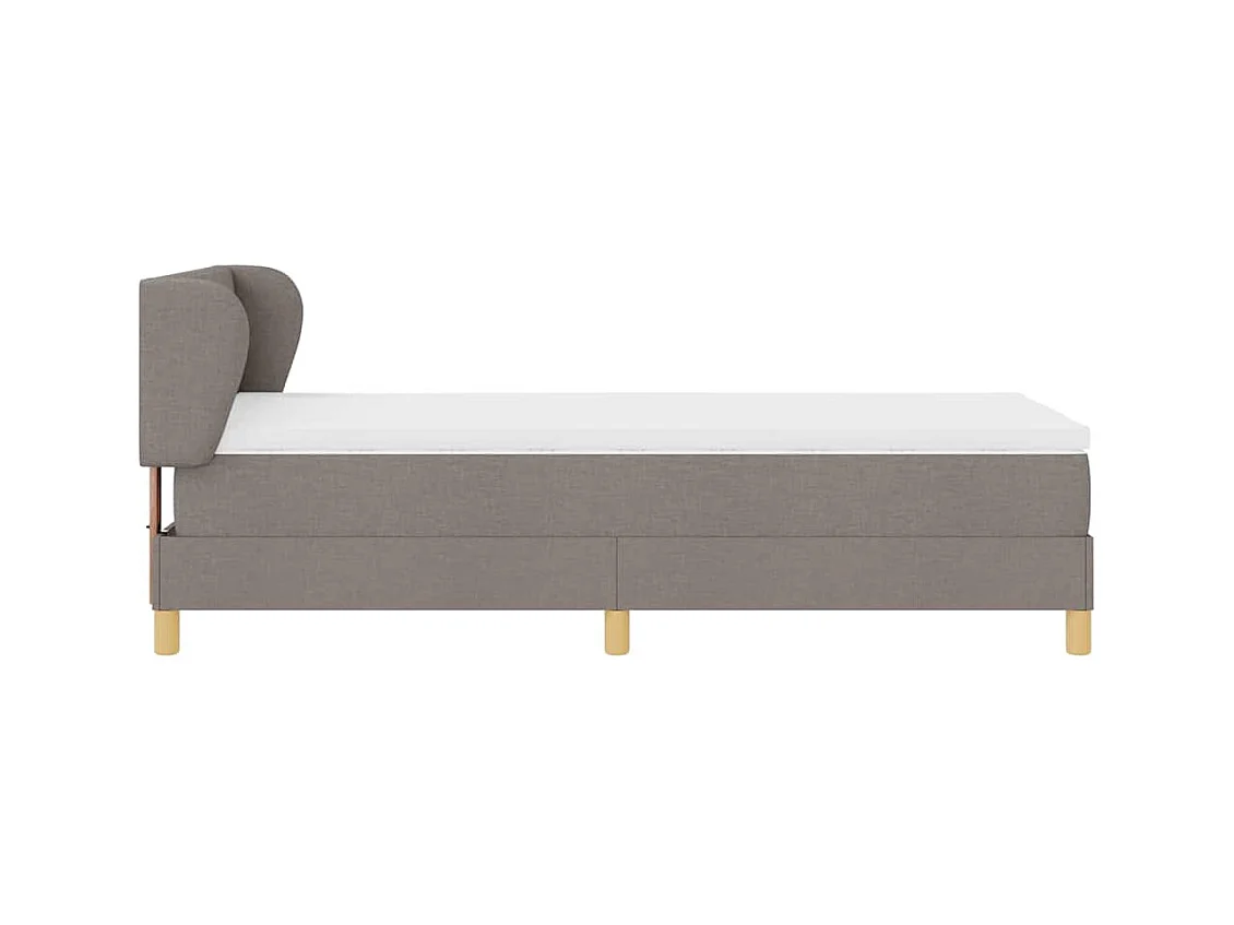 Boxspringbed met Matras Crème 90x200 cm Stof Taupe 90 x 190 cm