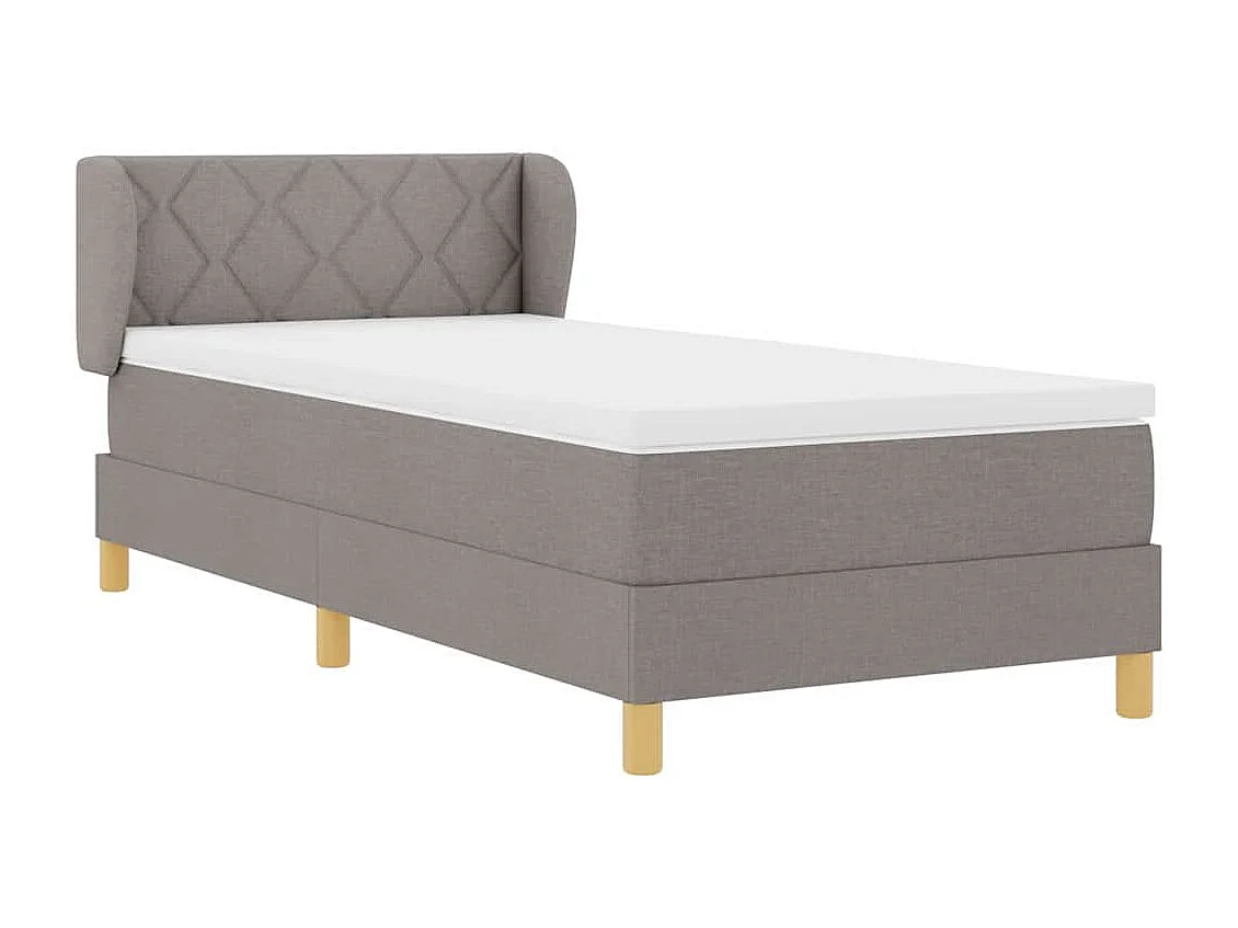 Cadre de lit avec Matelas Crème 90x200 cm Tissu Taupe