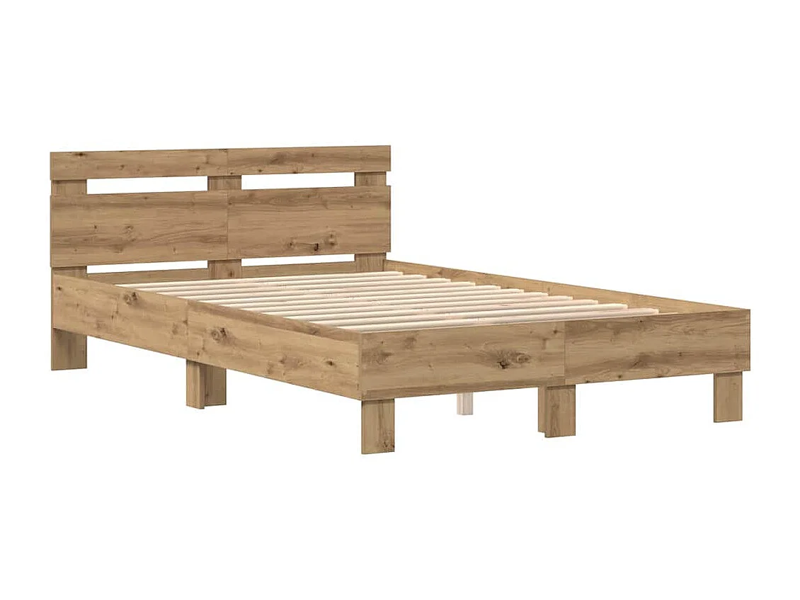 Cadre de lit chêne artisanal 120 x 190 cm Bois d'ingénierie