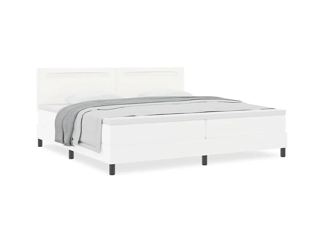 Estructura de cama con colchón 200 x 200 cm Cuero sintético