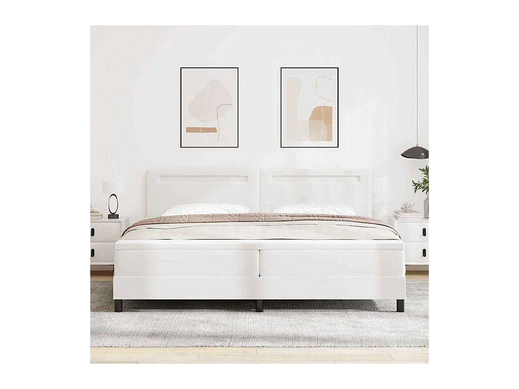 Estructura de cama con colchón 200 x 200 cm Cuero sintético