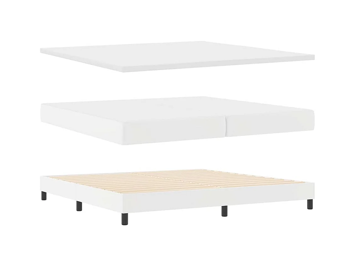 Estructura de cama con colchón 200 x 200 cm Cuero sintético
