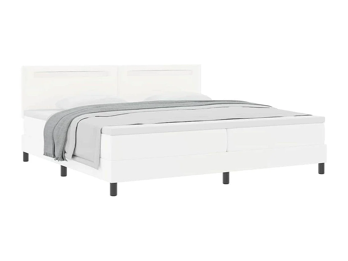 Estructura de cama con colchón 200 x 200 cm Cuero sintético