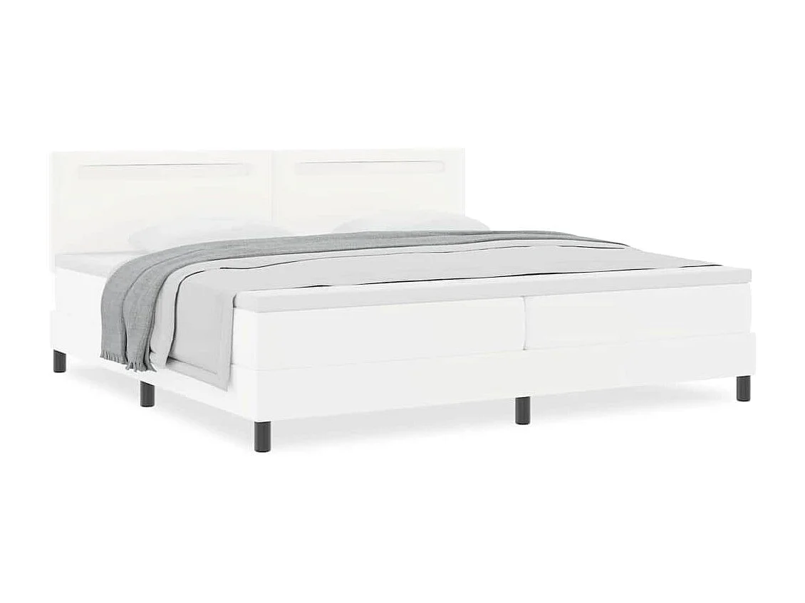 Estructura de cama con colchón 200 x 200 cm Cuero sintético