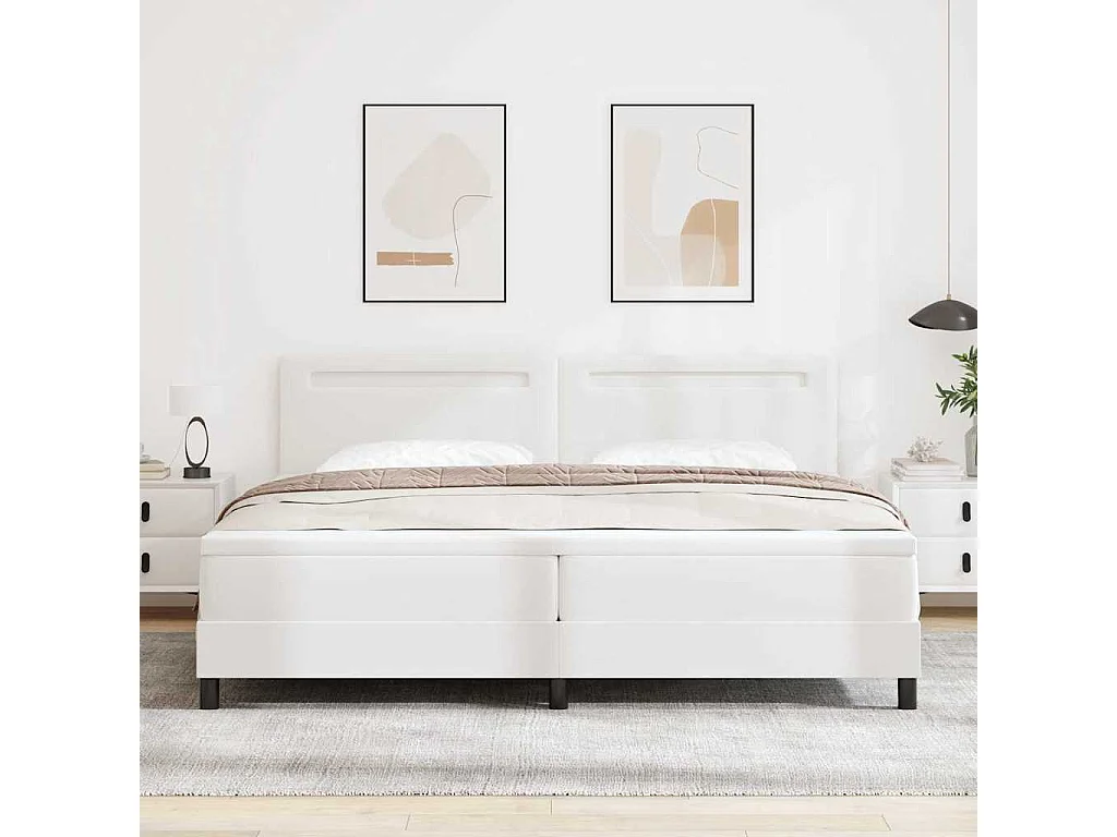 Estructura de cama con colchón 200 x 200 cm Cuero sintético