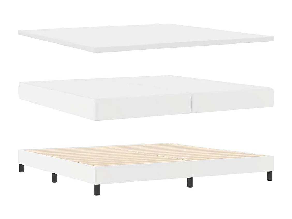 Estructura de cama con colchón 200 x 200 cm Cuero sintético
