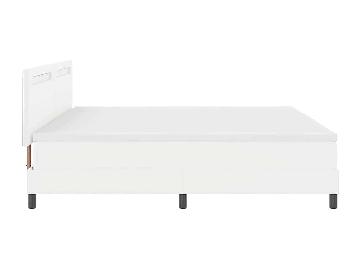 Estructura de cama con colchón 200 x 200 cm Cuero sintético