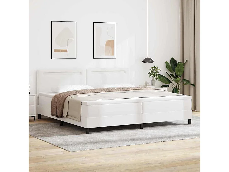 Estrutura de cama com colchão com colchão Branco 200 x 200 cm