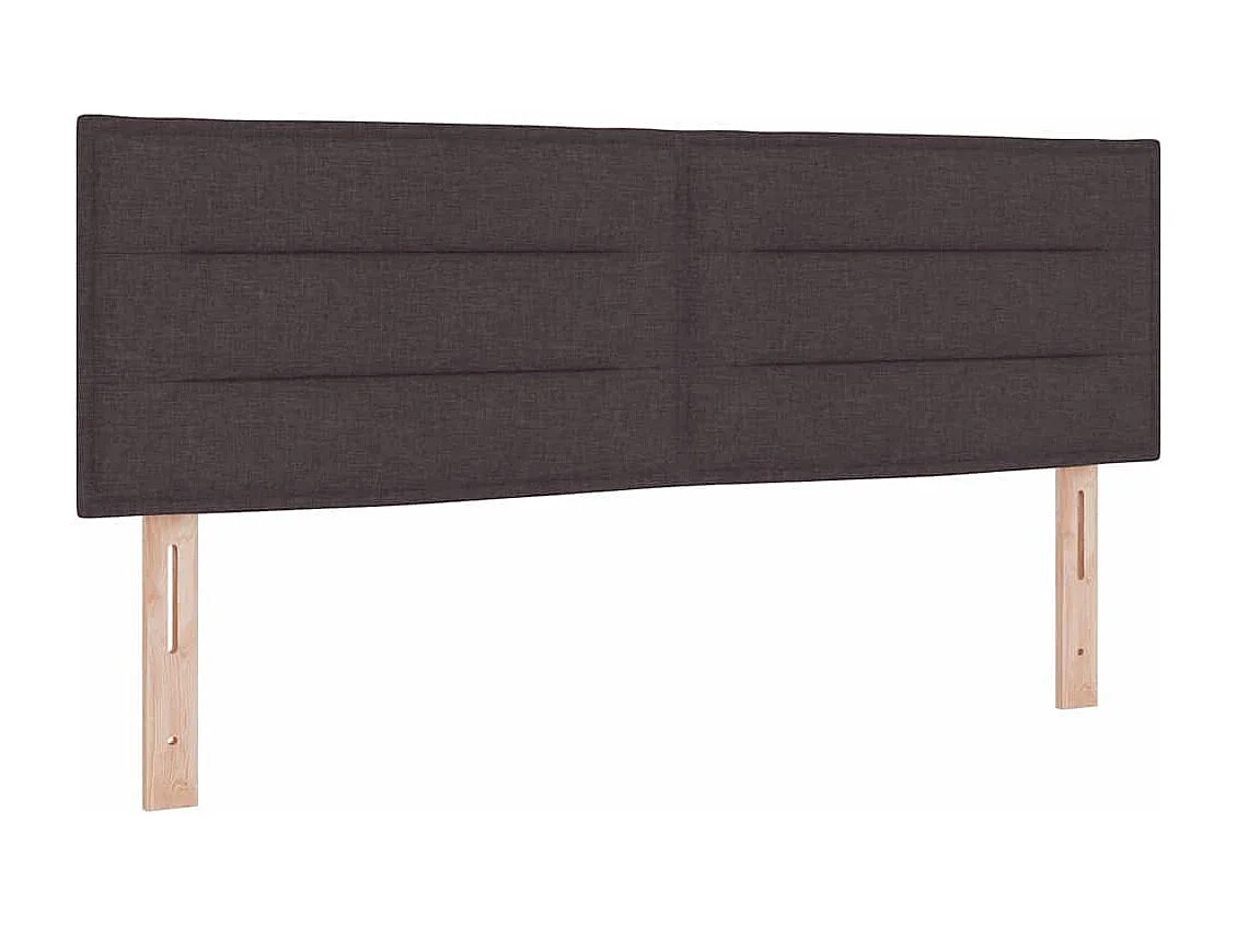 Cadre de lit avec Matelas Crème 90x200 cm Tissu Marron foncé