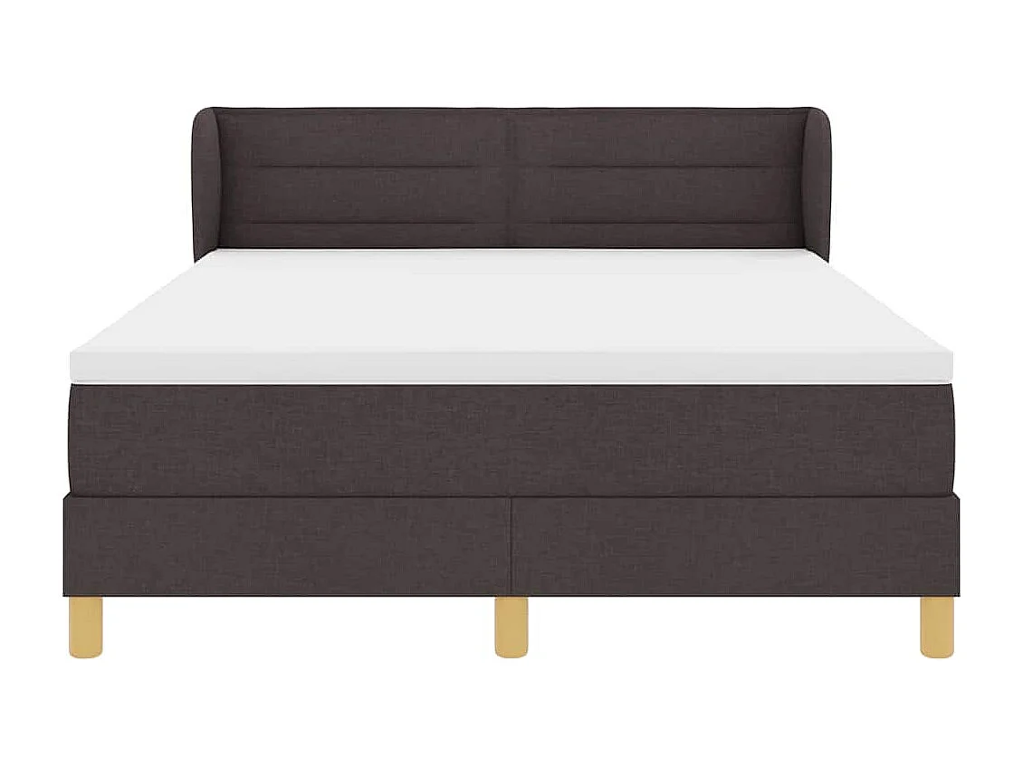Cadre de lit avec Matelas Crème 90x200 cm Tissu Marron foncé