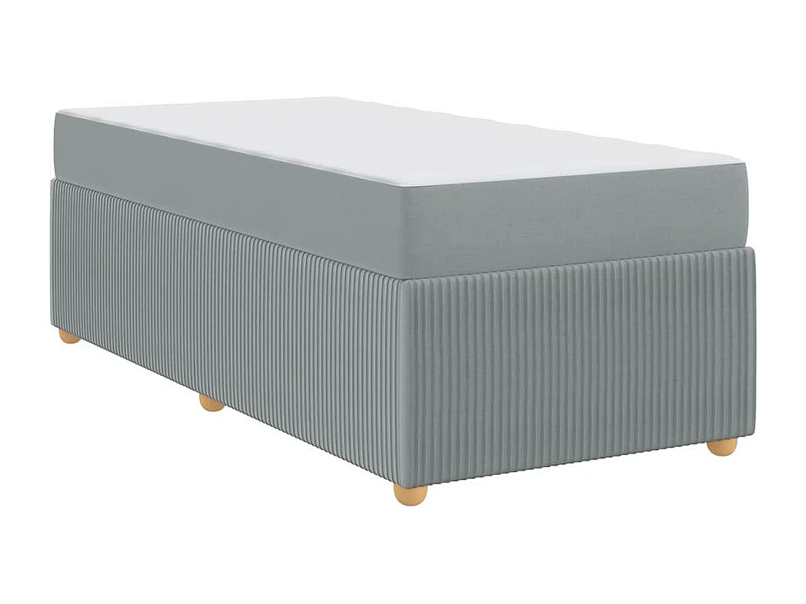 Bedframe met matras met matras Lichtgrijs 90 x 190 cm Stof