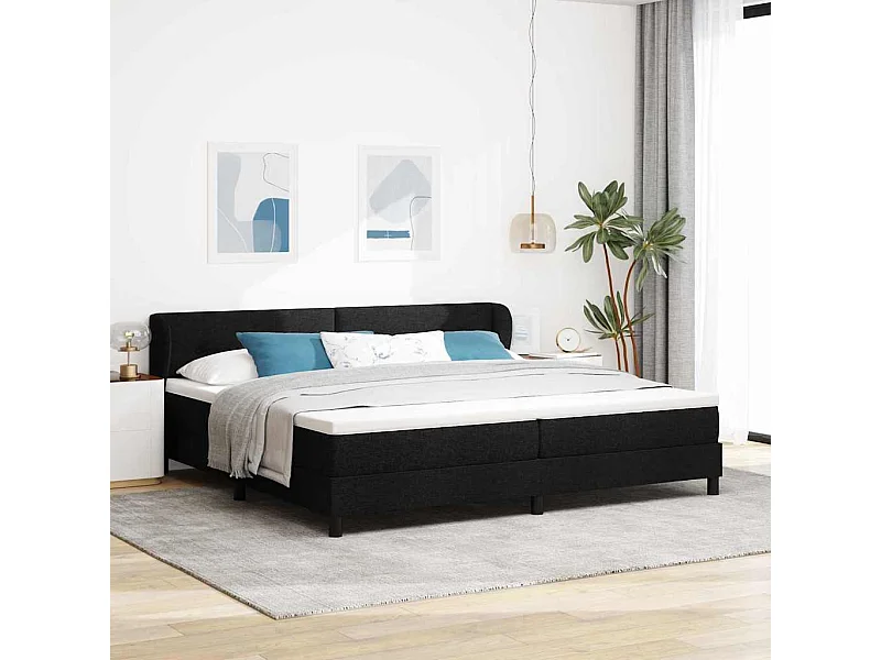 Boxspringbed met matras met matras Zwart 200 x 200 cm Stof