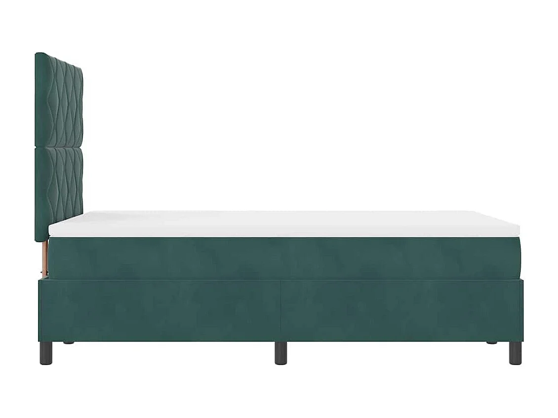 Cama Box com colchão Verde Escuro 120 x 200 cm Veludo