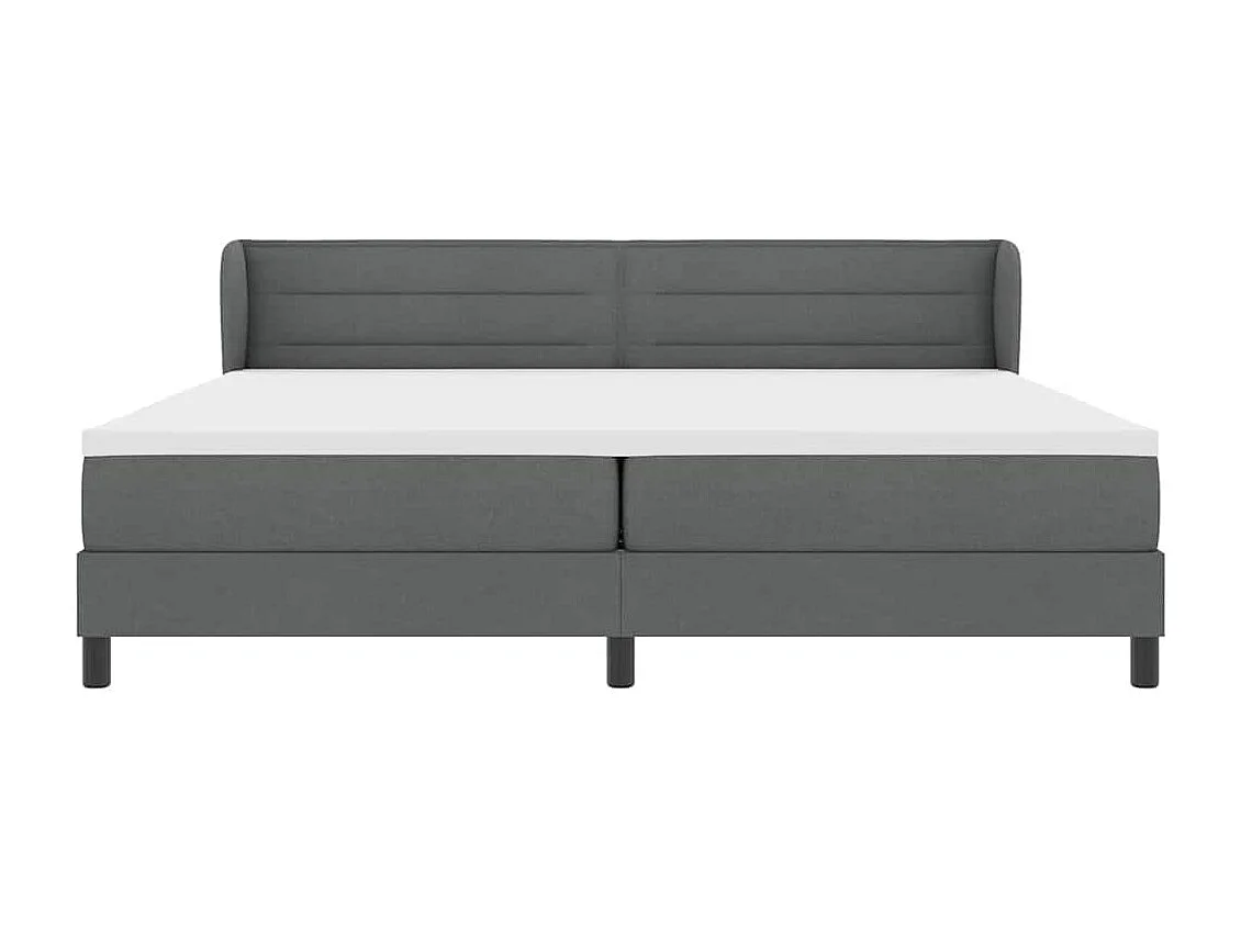 Cadre de lit avec matelas Gris foncé 200 x 200 cm tissu
