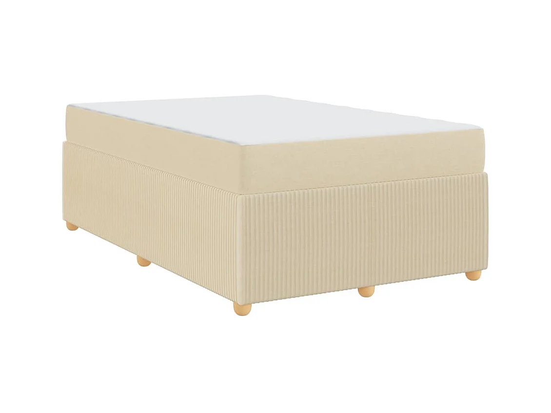 Cadre de lit avec matelas avec matelas Crème 120 x 200 cm tissu