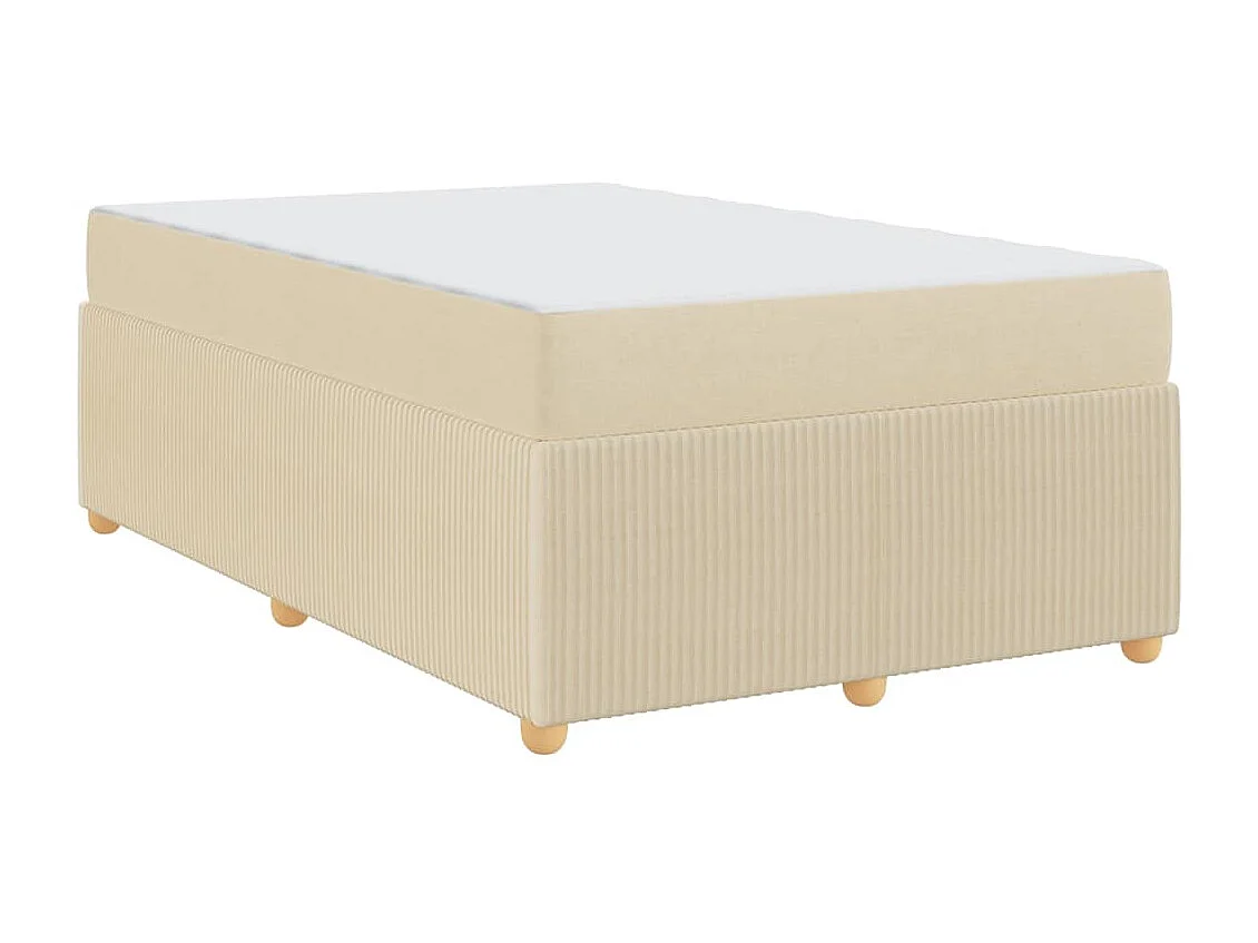 Cadre de lit avec matelas avec matelas Crème 120 x 200 cm tissu