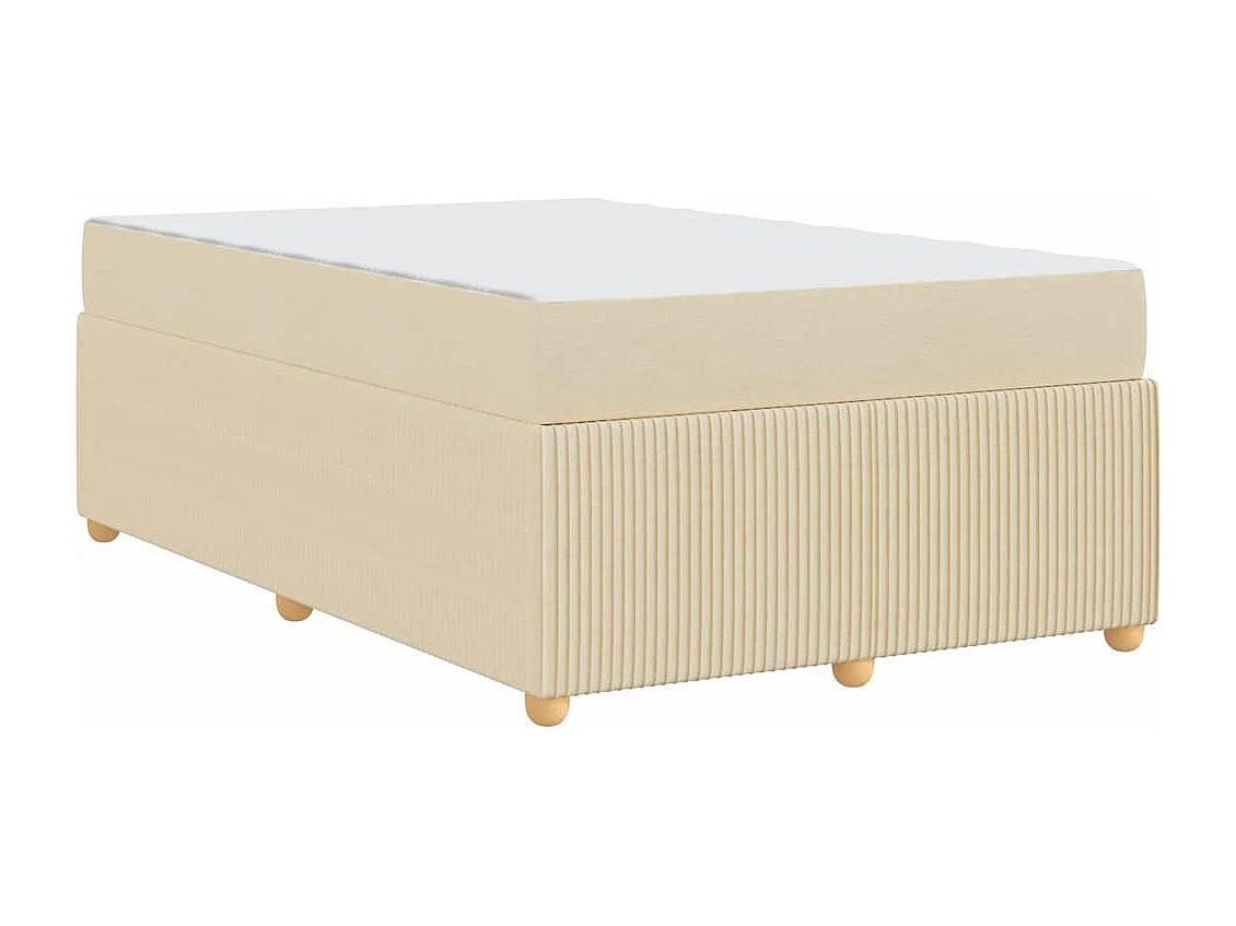 Cadre de lit avec matelas avec matelas Crème 120 x 200 cm tissu