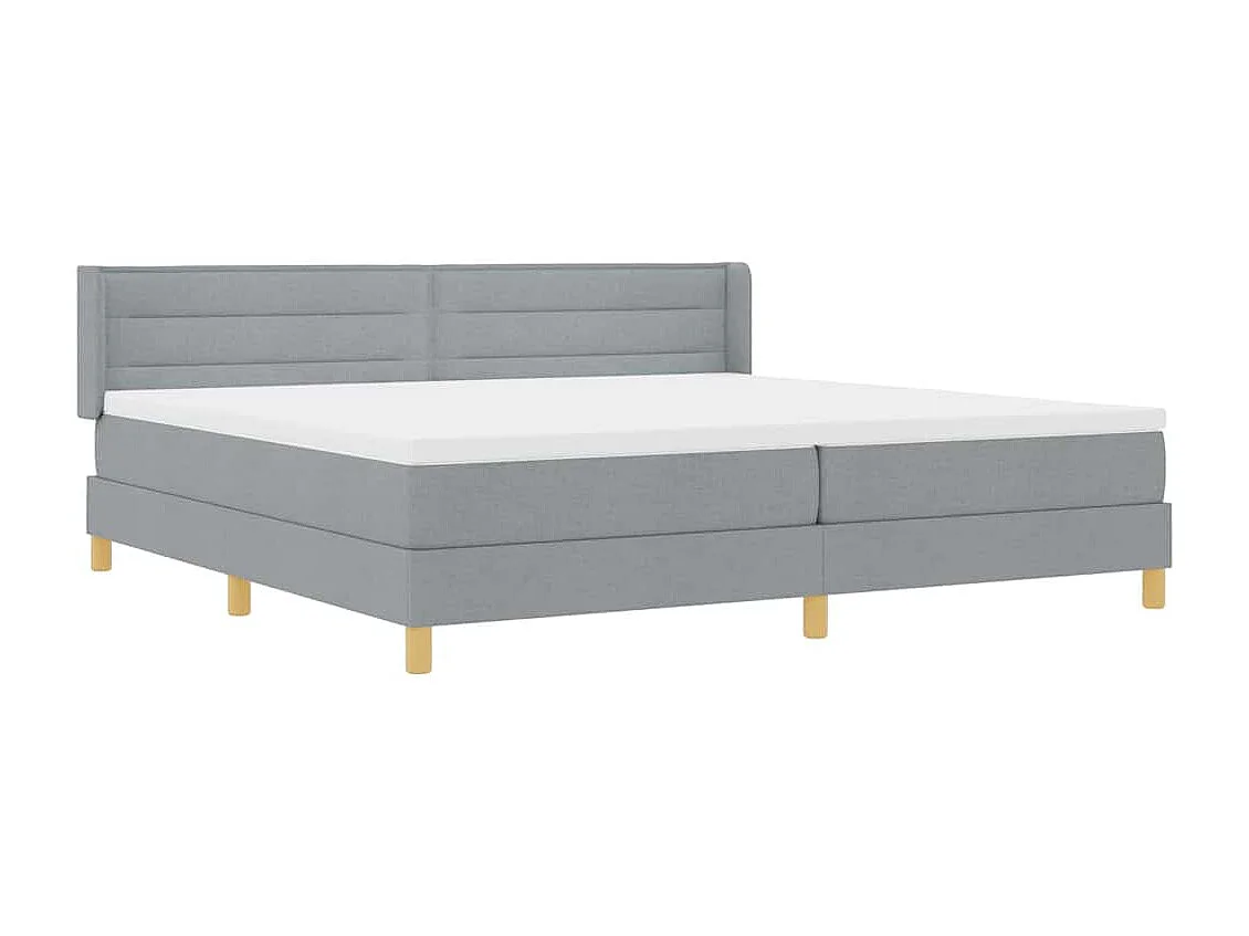 Cadre de lit avec matelas Gris clair 200 x 200 cm tissu